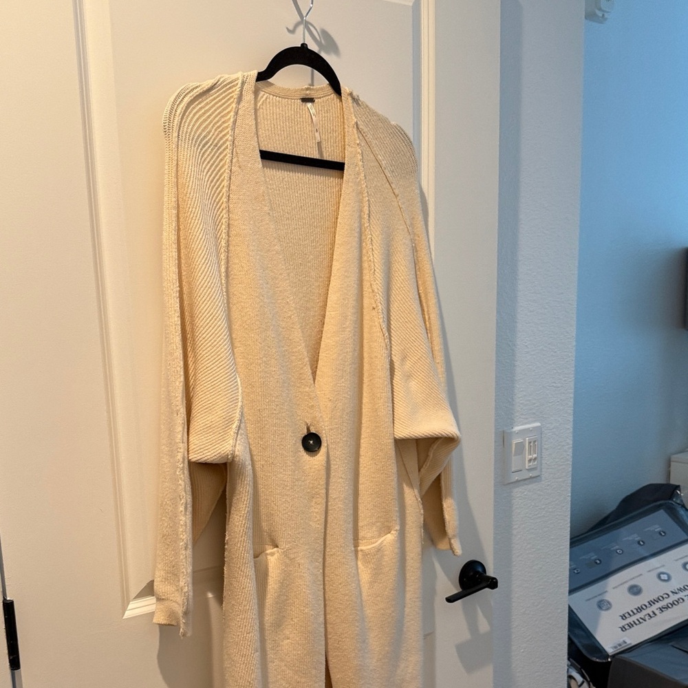Free People Cream Cardigan Sweater